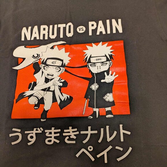 Naruto vs Pain Graphics Tee Mens Small Black Shortsleeve Pullover Top - Picture 3 of 8